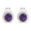 .925 Sterling Silver Bezel Set 3.5mm Created Red Ruby Gemstone Solitaire Stud Earrings - Earrings - Custom Crafting Alliance, LLC