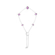 .925 Sterling Silver Bezel Set Purple Amethyst 5 Station Adjustable Bolo Bracelet - Bracelets - Custom Crafting Alliance, LLC