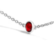 .925 Sterling Silver Bezel Set Red Garnet 5 Station Adjustable Bolo Bracelet - Bracelets - Custom Crafting Alliance, LLC