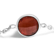 .925 Sterling Silver Bezel Set Red Garnet 5 Station Adjustable Bolo Bracelet - Bracelets - Custom Crafting Alliance, LLC