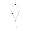 .925 Sterling Silver Bezel Set Red Garnet 5 Station Adjustable Bolo Bracelet - Bracelets - Custom Crafting Alliance, LLC
