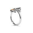 .925 Sterling Silver Black Onyx and Yellow Citrine Marquise and Diamond Accent Fleur De Lis Ring (H-I Color, SI1-SI2 Clarity) - Size 7 - Rings - Custom Crafting Alliance, LLC