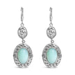 .925 Sterling Silver Chalcedony Diamond Accent Drop and Dangle Earring (K-L Color, I1-I2 Clarity) - Earrings - Custom Crafting Alliance, LLC