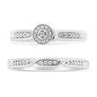 .925 Sterling Silver Diamond Accent Frame Twist Shank Bridal Set Ring and Band (I-J Color, I3 Clarity) - Size 7 - Rings - Custom Crafting Alliance, LLC