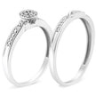 .925 Sterling Silver Diamond Accent Frame Twist Shank Bridal Set Ring and Band (I-J Color, I3 Clarity) - Size 7 - Rings - Custom Crafting Alliance, LLC