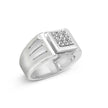 .925 Sterling Silver Diamond Accent Miracle-Set 9 Stone Ridged Band Gentlemen's Fashion Ring (I-J Color, I3 Clarity) - Size 10 - Rings - Custom Crafting Alliance, LLC