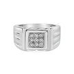 .925 Sterling Silver Diamond Accent Miracle-Set 9 Stone Ridged Band Gentlemen's Fashion Ring (I-J Color, I3 Clarity) - Size 10 - Rings - Custom Crafting Alliance, LLC