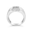 .925 Sterling Silver Diamond Accent Miracle-Set 9 Stone Ridged Band Gentlemen's Fashion Ring (I-J Color, I3 Clarity) - Size 10 - Rings - Custom Crafting Alliance, LLC