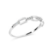 .925 Sterling Silver Diamond Accent Paperclip Band Ring (I-J Color, I2-I3 Clarity) - Ring Size 6 - Rings - Custom Crafting Alliance, LLC