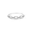 .925 Sterling Silver Diamond Accent Paperclip Band Ring (I-J Color, I2-I3 Clarity) - Ring Size 6 - Rings - Custom Crafting Alliance, LLC