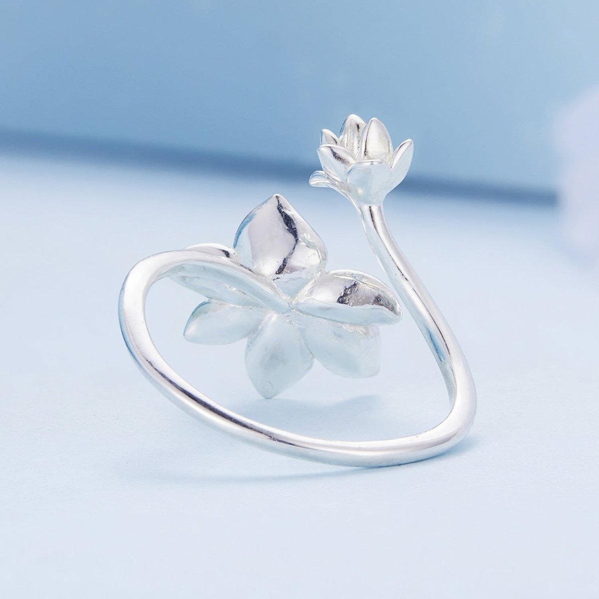 925 Sterling Silver Enamel Flower Ring - Rings - Custom Crafting Alliance, LLC