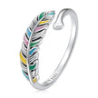 925 Sterling Silver Enamel Oxidized Ring for Women - Rings - Custom Crafting Alliance, LLC