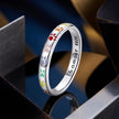 925 Sterling Silver Enamel Oxidized Silver Ring Size 6.0 - Rings - Custom Crafting Alliance, LLC