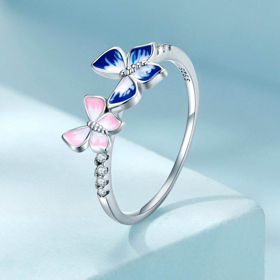925 Sterling Silver Enamel Plated Ring Size 6 for Women - Rings - Custom Crafting Alliance, LLC