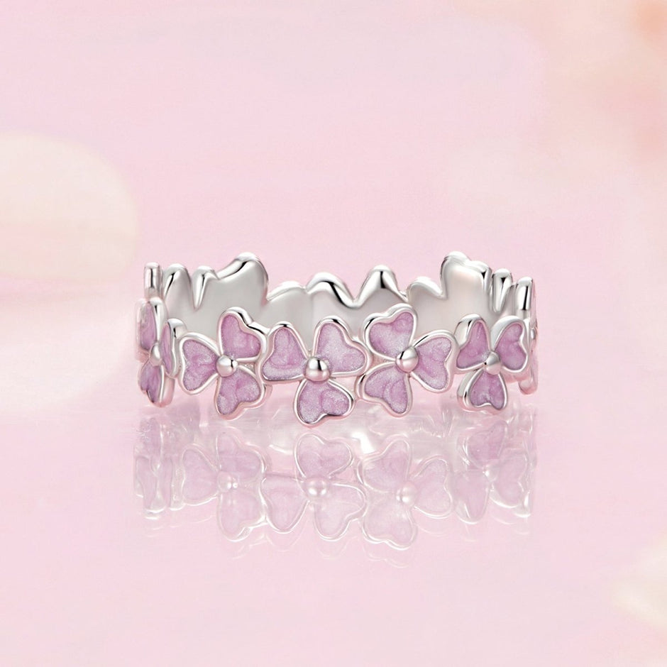 925 Sterling Silver Enamel Platinum Plated Ring Size 6 for Women - Rings - Custom Crafting Alliance, LLC