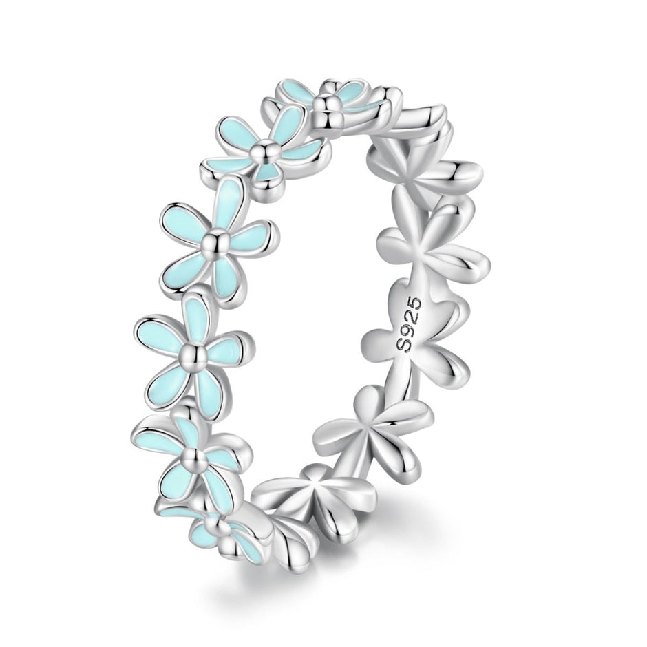 925 Sterling Silver Enamel Process Plated Platinum Ring Size 6 for Women - Rings - Custom Crafting Alliance, LLC