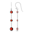 .925 Sterling Silver Graduating Bezel Set Red Garnet Dangle Earring - Earrings - Custom Crafting Alliance, LLC