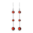 .925 Sterling Silver Graduating Bezel Set Red Garnet Dangle Earring - Earrings - Custom Crafting Alliance, LLC