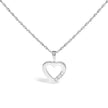 .925 Sterling Silver Lab Grown Diamond 1/4 Cttw Three Stone Heart Pendant Necklace - 18