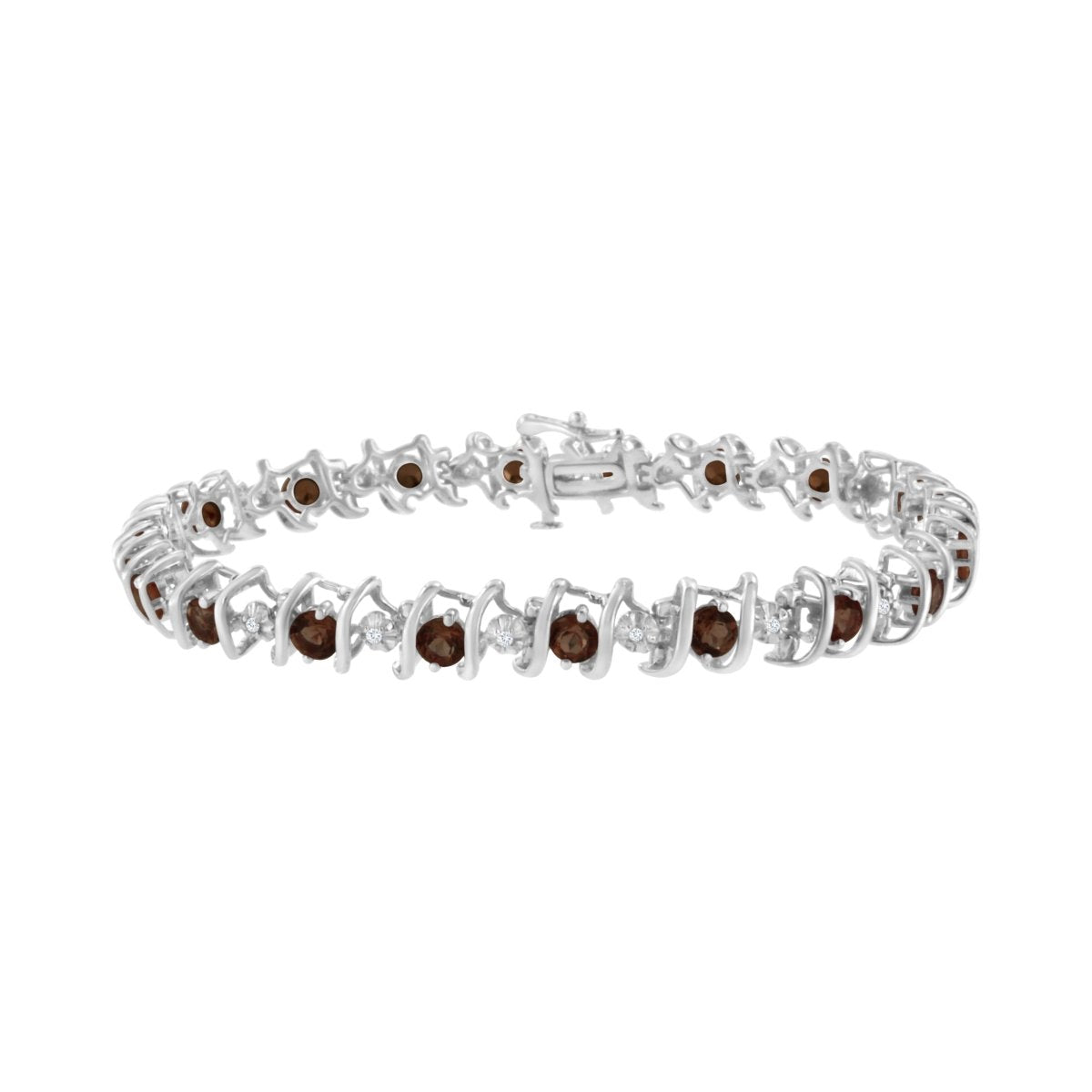 .925 Sterling Silver, Lab-Grown Gemstone and 4 Cttw Round Diamond Tennis Bracelet (H-I Color, I1-I2 Clarity) - Created Blue Sapphire, September Birthstone - Bracelets - Custom Crafting Alliance, LLC