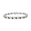.925 Sterling Silver, Lab-Grown Gemstone and 4 Cttw Round Diamond Tennis Bracelet (H-I Color, I1-I2 Clarity) - Created Blue Sapphire, September Birthstone - Bracelets - Custom Crafting Alliance, LLC
