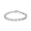 .925 Sterling Silver, Lab-Grown Gemstone and 4 Cttw Round Diamond Tennis Bracelet (H-I Color, I1-I2 Clarity) - Created Blue Sapphire, September Birthstone - Bracelets - Custom Crafting Alliance, LLC