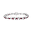 .925 Sterling Silver, Lab-Grown Gemstone and 4 Cttw Round Diamond Tennis Bracelet (H-I Color, I1-I2 Clarity) - Created Blue Sapphire, September Birthstone - Bracelets - Custom Crafting Alliance, LLC