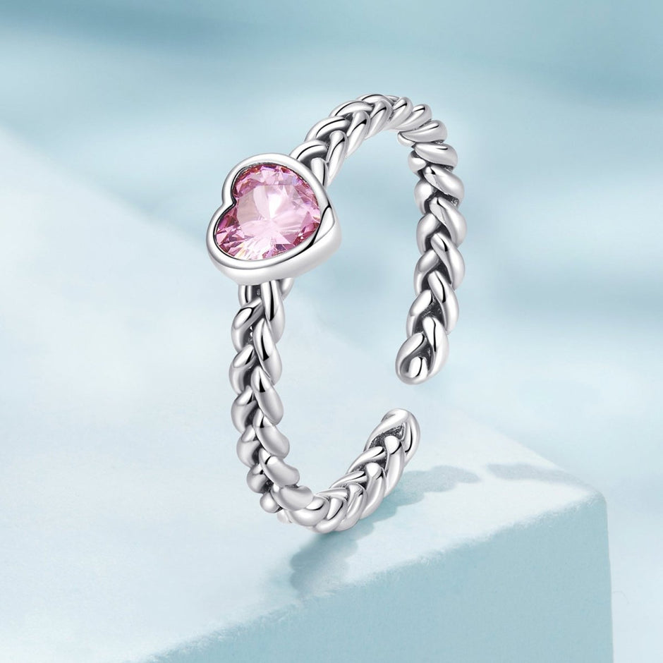 925 Sterling Silver Love CZ Ring for Women - Rings - Custom Crafting Alliance, LLC