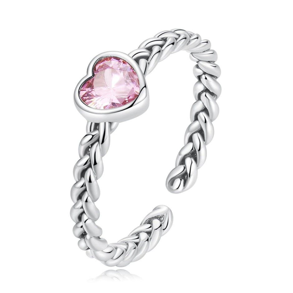 925 Sterling Silver Love CZ Ring for Women - Rings - Custom Crafting Alliance, LLC
