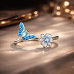 925 Sterling Silver Opal Nanometer Stone Plated Platinum Ring - Rings - Custom Crafting Alliance, LLC