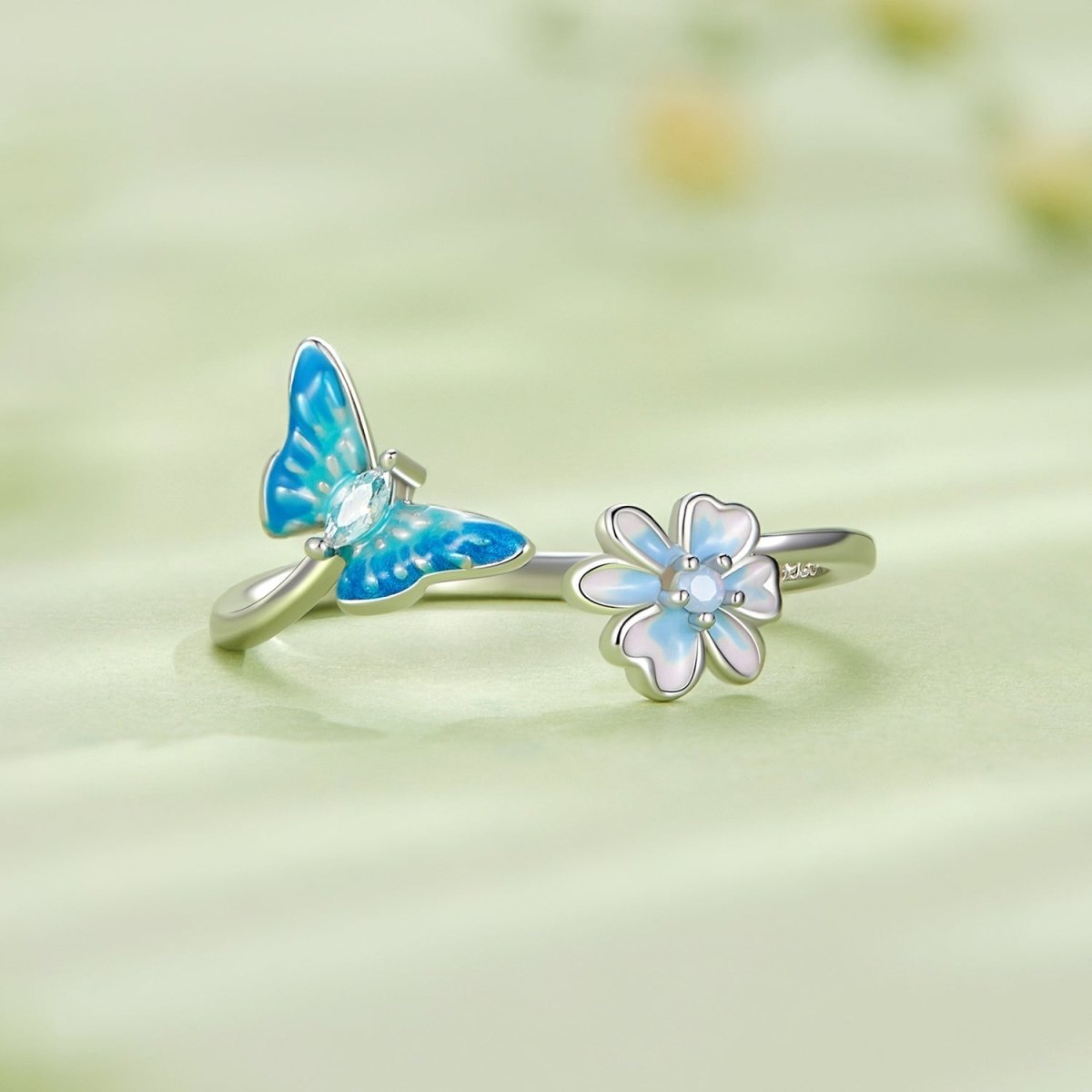 925 Sterling Silver Opal Nanometer Stone Plated Platinum Ring - Rings - Custom Crafting Alliance, LLC