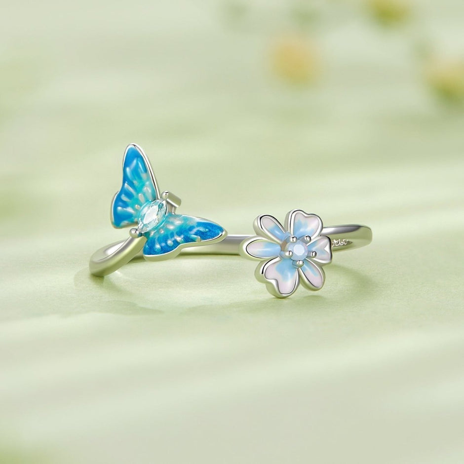 925 Sterling Silver Opal Nanometer Stone Plated Platinum Ring - Rings - Custom Crafting Alliance, LLC
