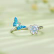 925 Sterling Silver Opal Nanometer Stone Plated Platinum Ring - Rings - Custom Crafting Alliance, LLC