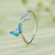 925 Sterling Silver Opal Nanometer Stone Plated Platinum Ring - Rings - Custom Crafting Alliance, LLC