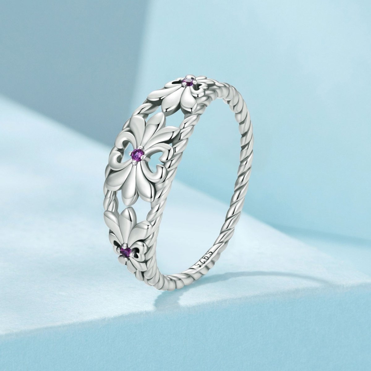 925 Sterling Silver Oxidized 1.3mm Pavé Set CZ Ring Size 6.0 for Women - Rings - Custom Crafting Alliance, LLC