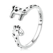 925 Sterling Silver Oxidized Giraffe Ring for Women - Rings - Custom Crafting Alliance, LLC
