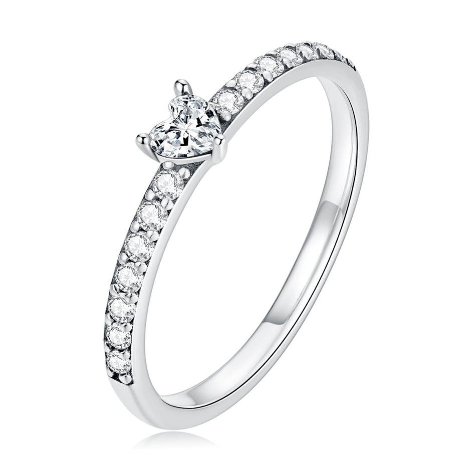 925 Sterling Silver Oxidized Ring with Pavé Setting CZ, Size 6 for Women - Rings - Custom Crafting Alliance, LLC