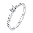 925 Sterling Silver Oxidized Ring with Pavé Setting CZ, Size 6 for Women - Rings - Custom Crafting Alliance, LLC