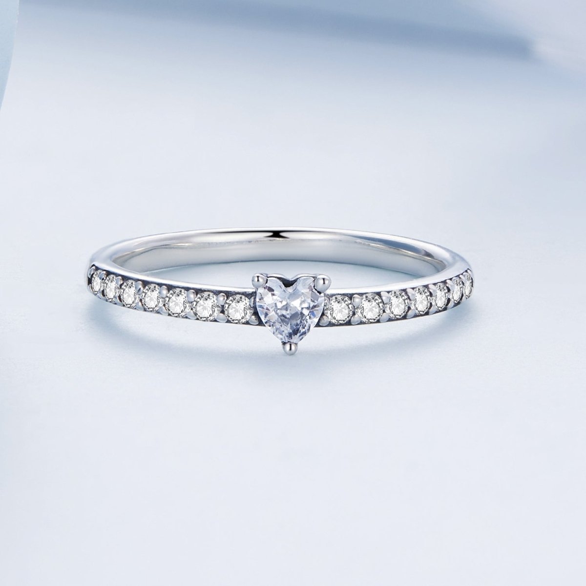 925 Sterling Silver Oxidized Ring with Pavé Setting CZ, Size 6 for Women - Rings - Custom Crafting Alliance, LLC