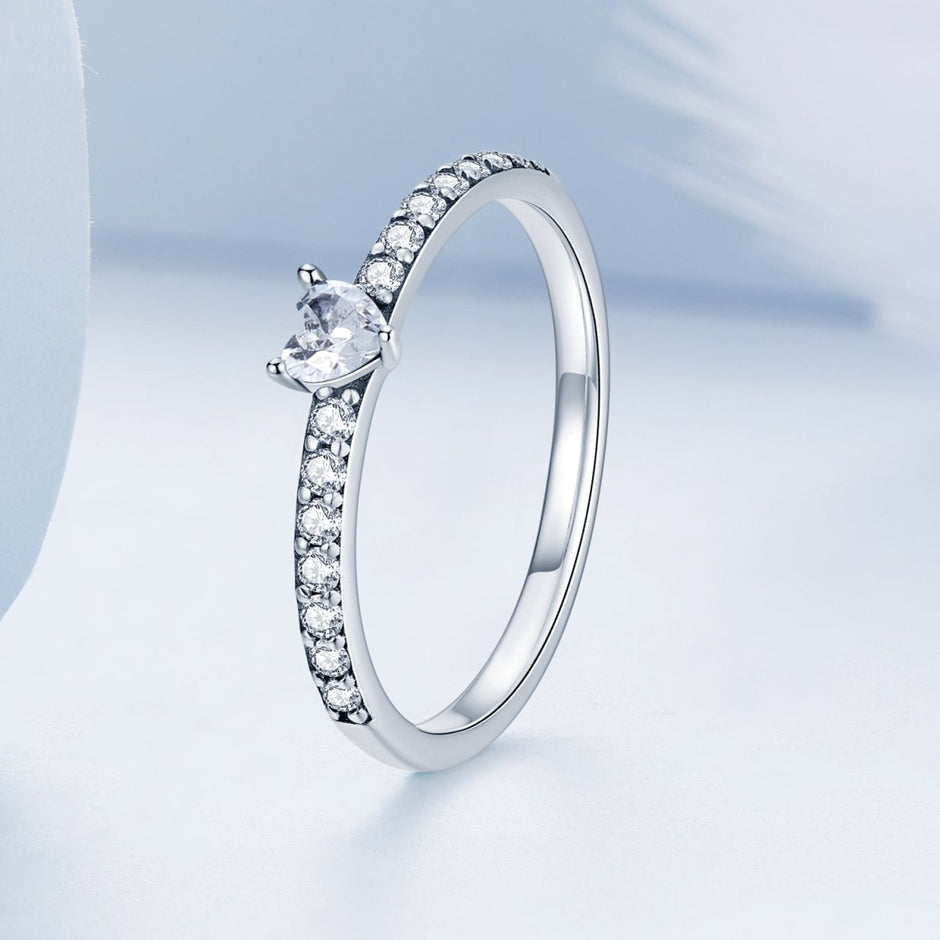 925 Sterling Silver Oxidized Ring with Pavé Setting CZ, Size 6 for Women - Rings - Custom Crafting Alliance, LLC