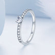 925 Sterling Silver Oxidized Ring with Pavé Setting CZ, Size 6 for Women - Rings - Custom Crafting Alliance, LLC