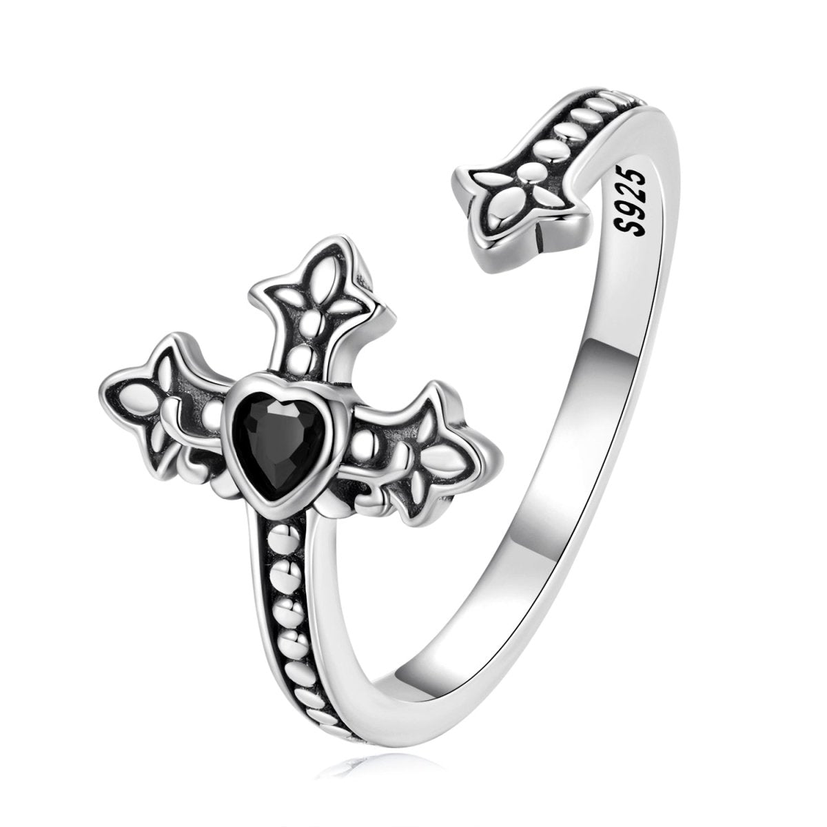 925 Sterling Silver Pavé Setting CZ Oxidized Silver Ring - Rings - Custom Crafting Alliance, LLC