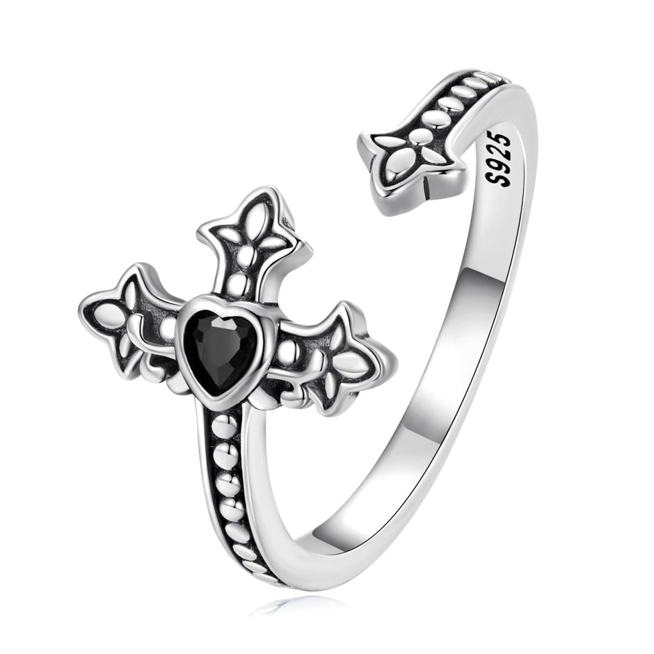925 Sterling Silver Pavé Setting CZ Oxidized Silver Ring - Rings - Custom Crafting Alliance, LLC