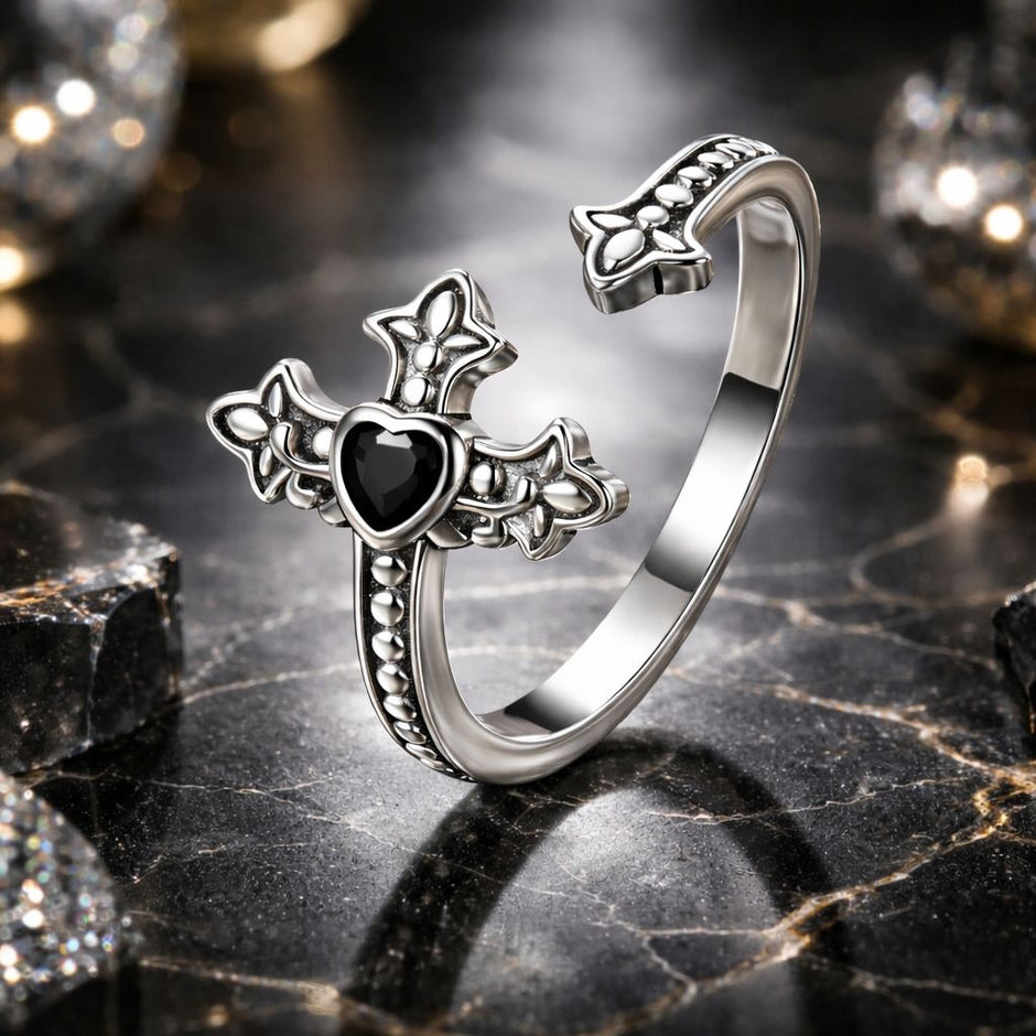925 Sterling Silver Pavé Setting CZ Oxidized Silver Ring - Rings - Custom Crafting Alliance, LLC