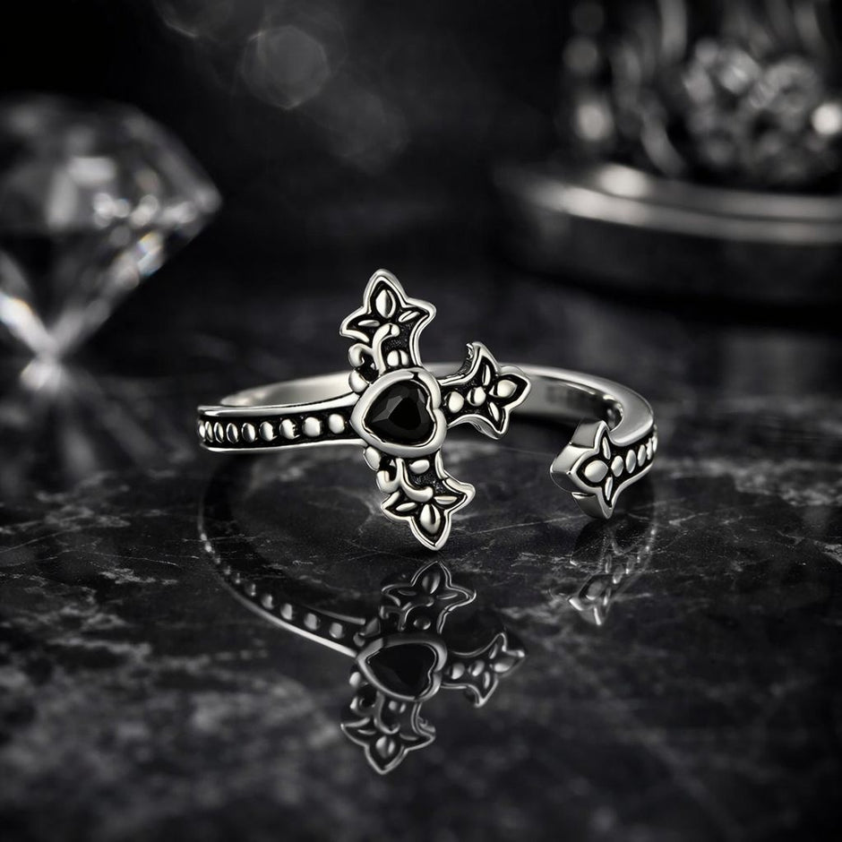925 Sterling Silver Pavé Setting CZ Oxidized Silver Ring - Rings - Custom Crafting Alliance, LLC