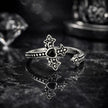 925 Sterling Silver Pavé Setting CZ Oxidized Silver Ring - Rings - Custom Crafting Alliance, LLC
