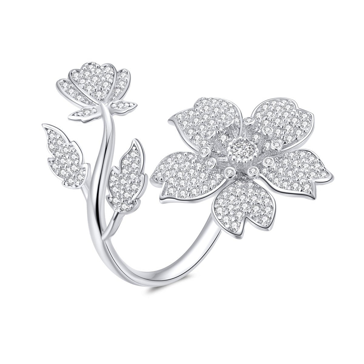 925 Sterling Silver Plated Platinum Pavé Setting CZ 0.2cm Ring - Rings - Custom Crafting Alliance, LLC