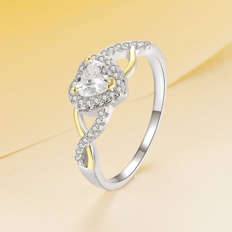 925 Sterling Silver & Plated White Gold 1.7mm CZ Ring Size 7.0 for Women - Rings - Custom Crafting Alliance, LLC