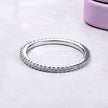 925 Sterling Silver Platinum Plated CZ Pavé Setting Ring Size 5.0 for Women - Rings - Custom Crafting Alliance, LLC