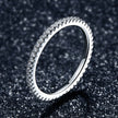 925 Sterling Silver Platinum Plated CZ Pavé Setting Ring Size 5.0 for Women - Rings - Custom Crafting Alliance, LLC